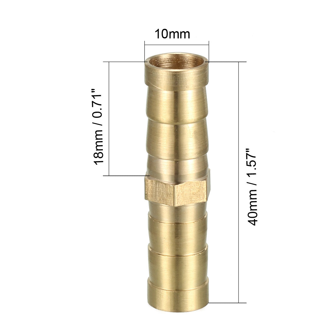uxcell Uxcell 10mm Brass Barb Hose Fitting Straight Connector Coupler