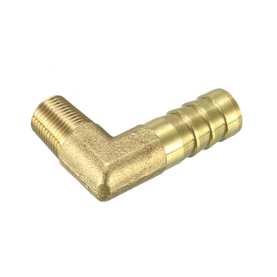Harfington Uxcell Brass Barb Hose Fitting 90 Degree Elbow 10mm Barbed x 1/8 PT Male Connector