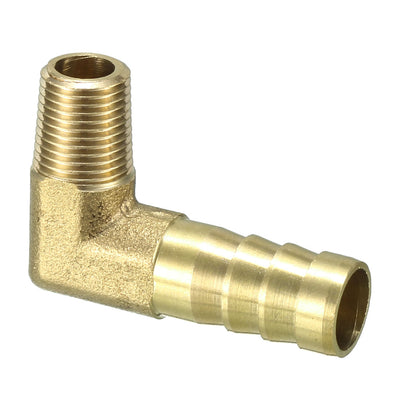 uxcell Uxcell Brass Barb Hose Fitting 90 Degree Elbow 10mm Barbed x 1/8 PT Male Connector