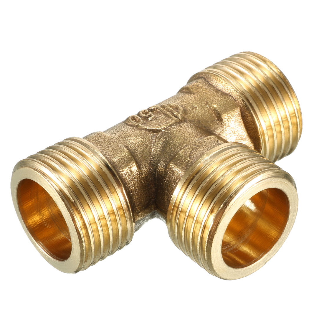 uxcell Uxcell Brass Tee Pipe Fitting 1/2 PT Male Thread T Shaped Connector Coupler