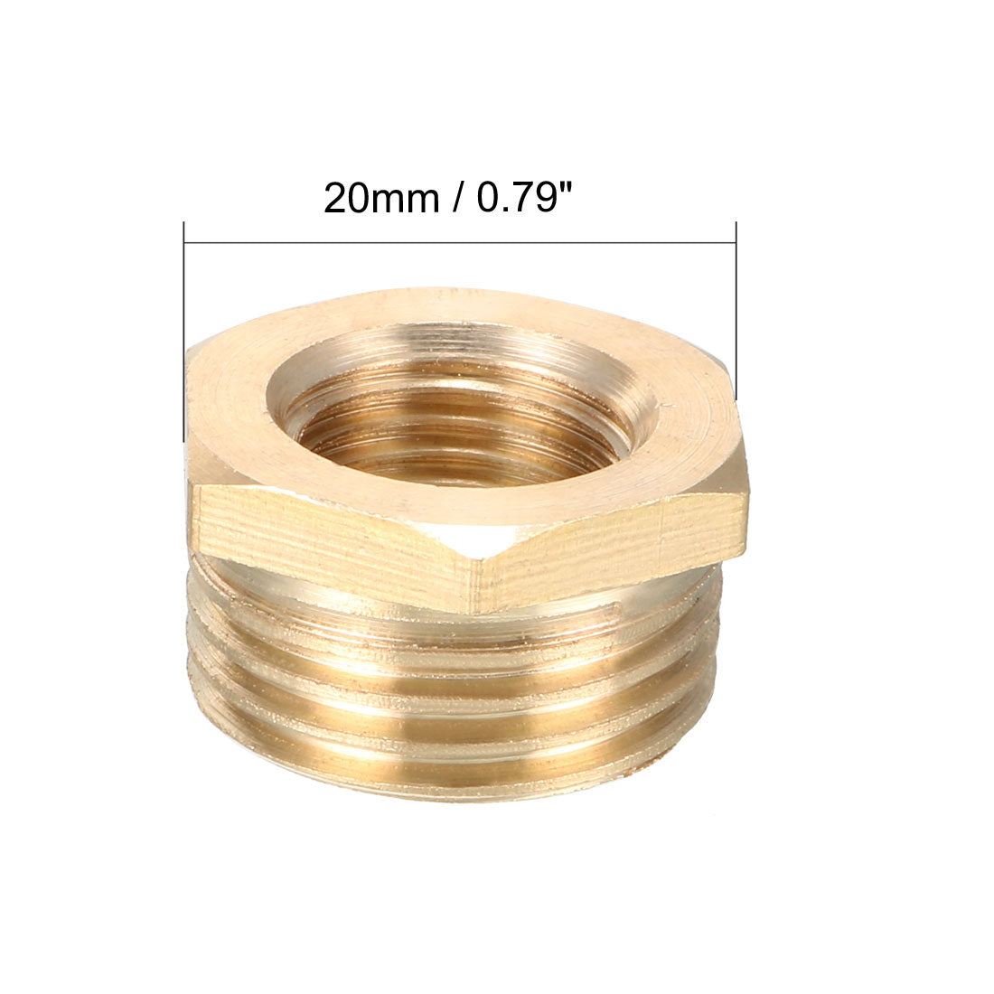 uxcell Uxcell Brass Threaded Pipe Fitting 1/2 PT Male x 1/4 PT Female Hex Bushing Adapter 2pcs