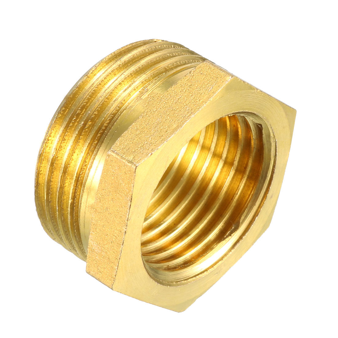 uxcell Uxcell Brass Threaded Pipe Fitting G3/4 Male x G1/2 Female Hex Bushing Adapter