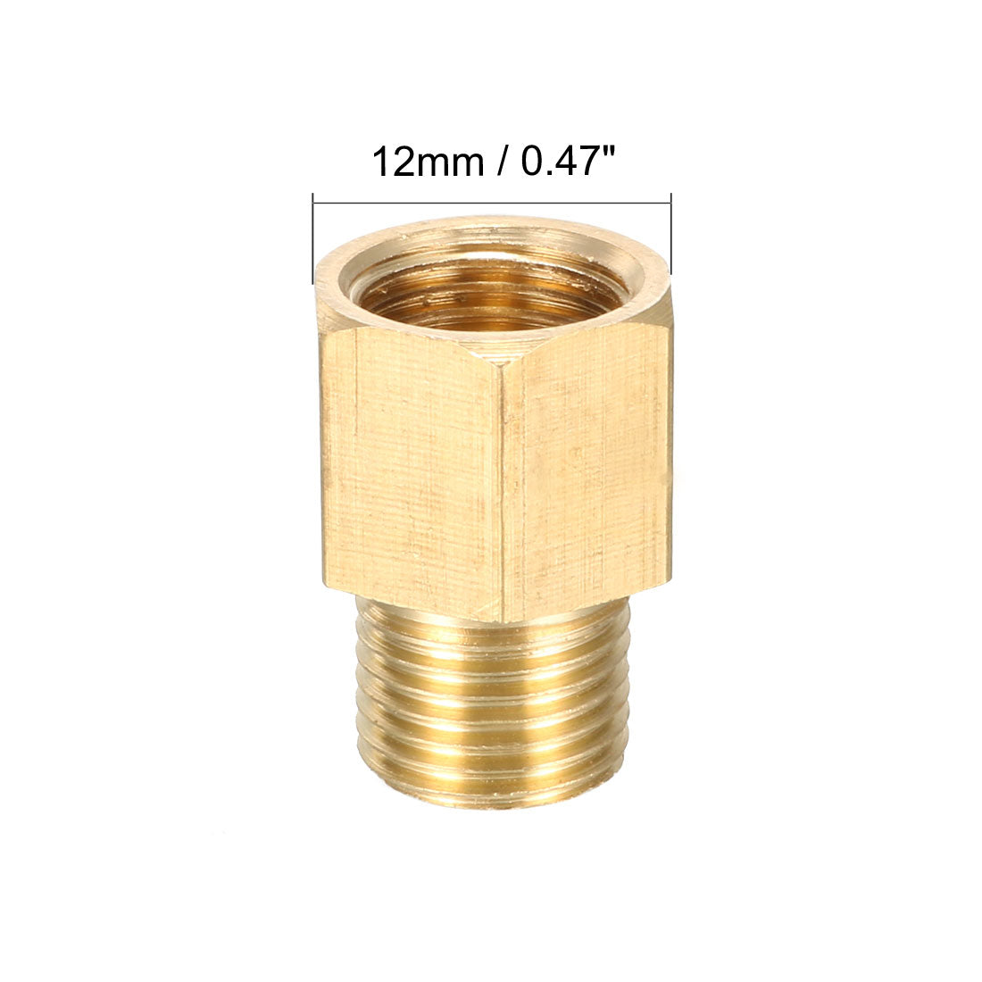 uxcell Uxcell Brass Threaded Pipe Fitting 1/8N PT Male x 1/8N PT Female Adapter 5pcs
