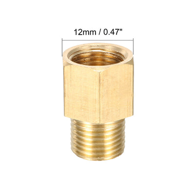 Harfington Uxcell Brass Threaded Pipe Fitting 1/8N PT Male x 1/8N PT Female Adapter 5pcs