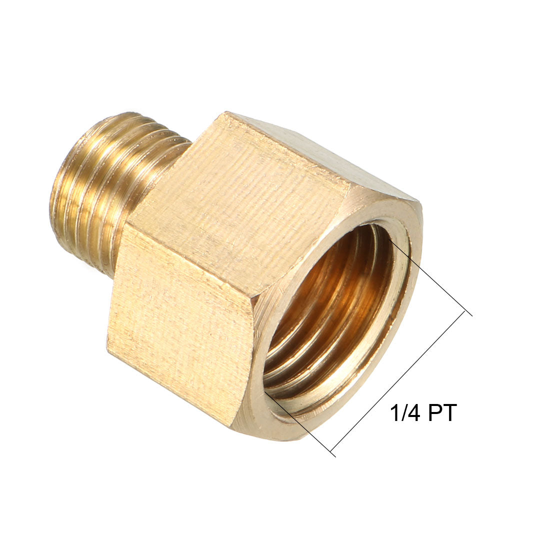 uxcell Uxcell Brass Threaded Pipe Fitting 1/8 PT Male x 1/4 PT Female Coupling 3pcs
