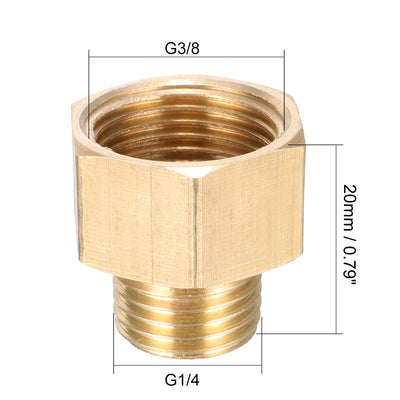 Harfington Uxcell Brass Threaded Pipe Fitting G1/4 Male x G3/8 Female Coupling 3pcs
