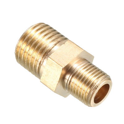 Harfington Uxcell Brass Pipe Fitting Reducing Hex Bushing 1/4 BSP Male x 1/8 BSP Male Adapter 5pcs