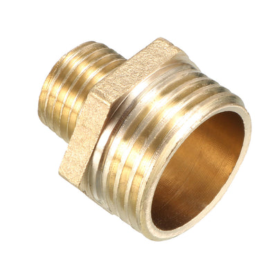 Harfington Uxcell Brass Pipe Fitting Reducing Hex Bushing 1/2 BSP Male x 1/4 BSP Male Adapter