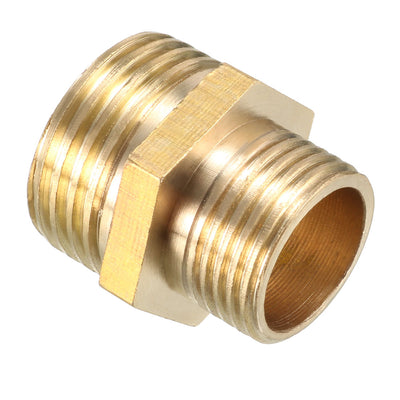 Harfington Uxcell Brass Pipe Fitting Reducing Hex Bushing G1/2 Male x G3/8 Male Adapter 4pcs