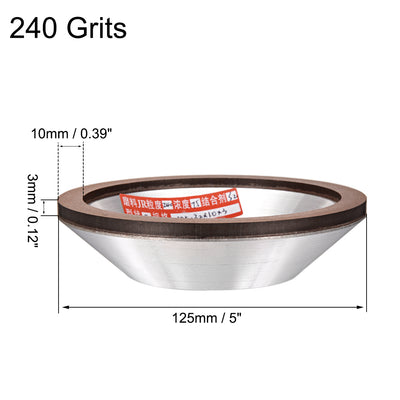 Harfington Uxcell 5-inch Flaring Cup Diamond Grinding Wheels Resin Bonded Abrasive Wheel 240 Grits
