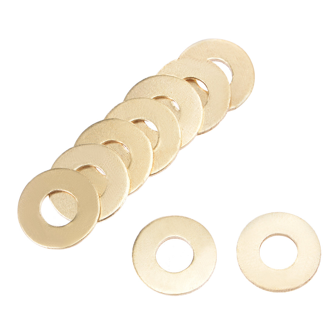 uxcell Uxcell 100Pcs 5.2mm x 12mm x 0.8mm Brass Flat Washer for Screw Bolt