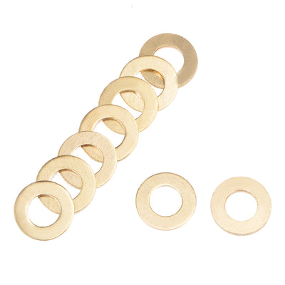 uxcell Uxcell 100Pcs 6.3mm x 12mm x 1mm Copper Flat Washer for Screw Bolt