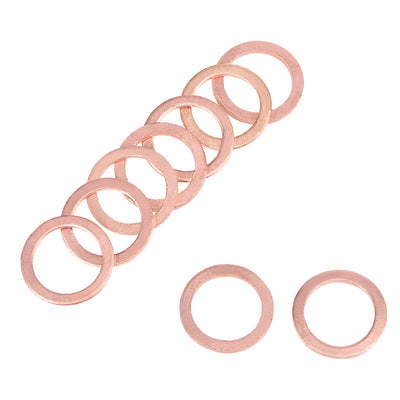 uxcell Uxcell 30Pcs 10.3mm x 14mm x 1mm Copper Flat Washer for Screw Bolt