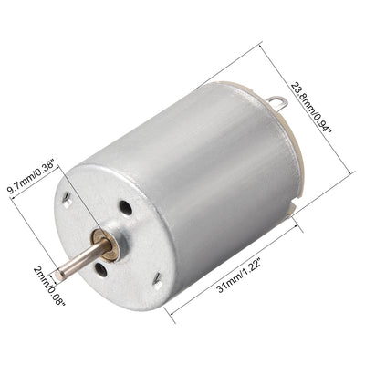 Harfington Uxcell DC Motor 3V 19000RPM 0.7A Electric Motor Round Shaft for RC Boat  Model DIY Hobby 2Pcs