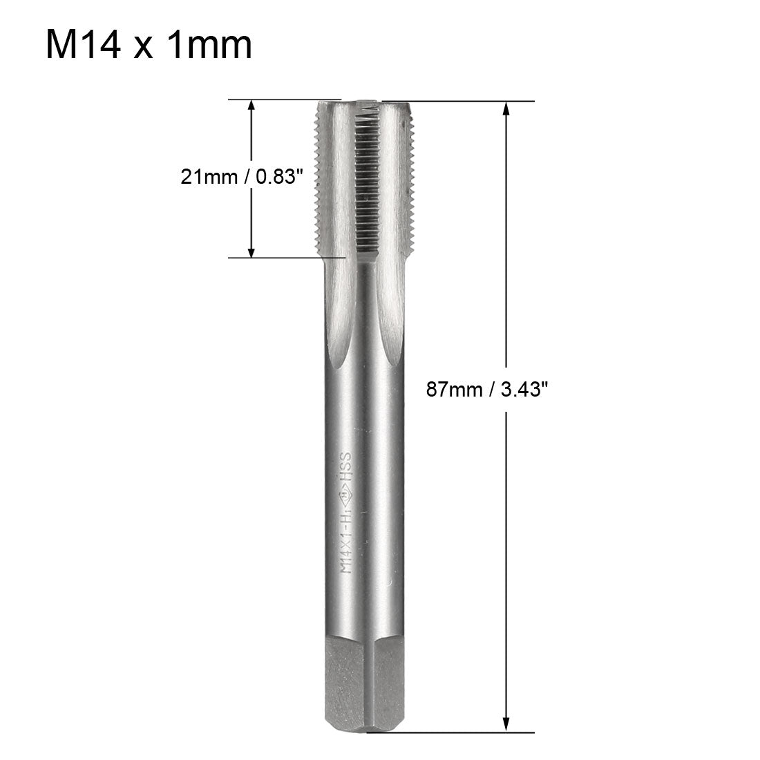 Uxcell Uxcell Metric Tap M14x1.25mm Pitch H2 Right Hand Thread Plug  HSS for Threading Machine Electric Drill DIY