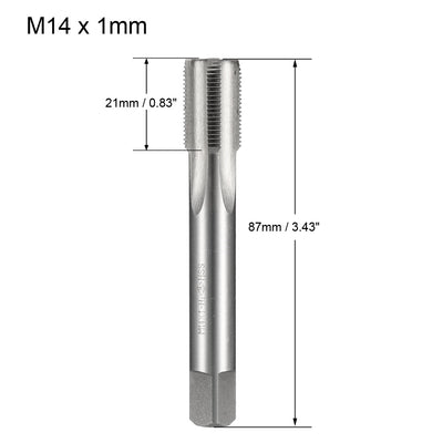 Harfington Uxcell Metric Tap M14x1.25mm Pitch H2 Right Hand Thread Plug  HSS for Threading Machine Electric Drill DIY