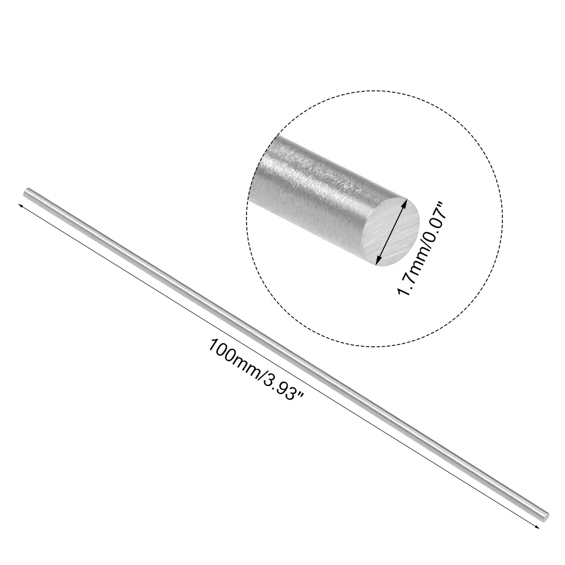 uxcell Uxcell Round Metal Rods High Speed Steel (HSS) Bar Stock