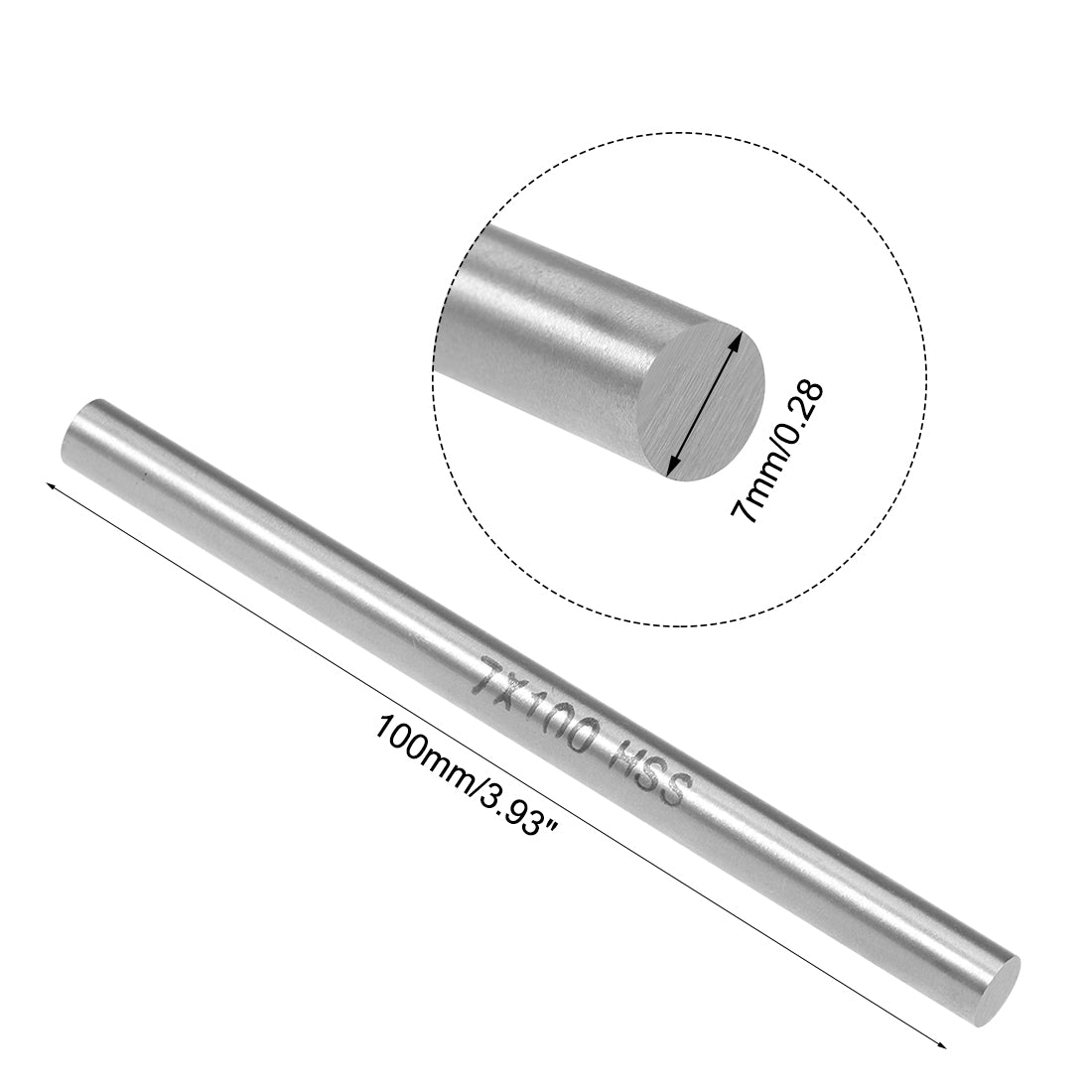 uxcell Uxcell Round Metal Rods High Speed Steel (HSS) Lathe Bar Stock Tool