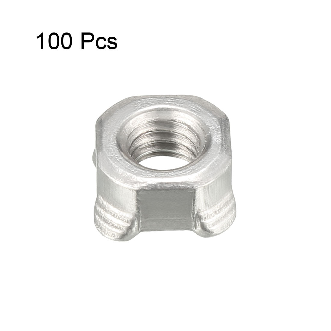 Uxcell Uxcell Weld Nuts,M4 Square UNC Carbon Steel Machine Screw Silver 100Pcs