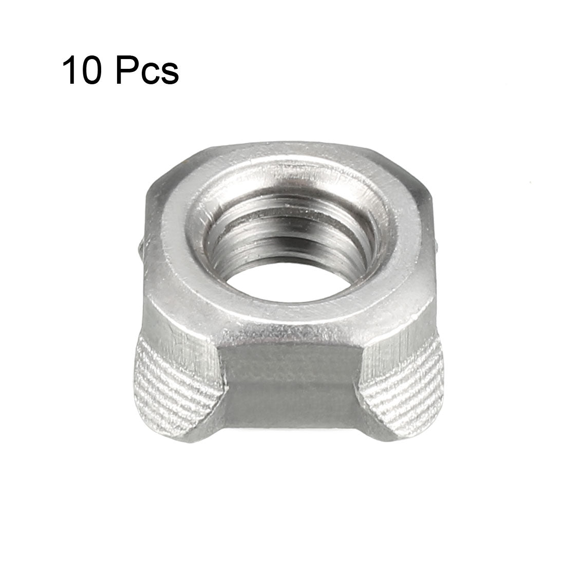 Uxcell Uxcell Weld Nuts,M8 Square UNC Carbon Steel Machine Screw Silver 10Pcs