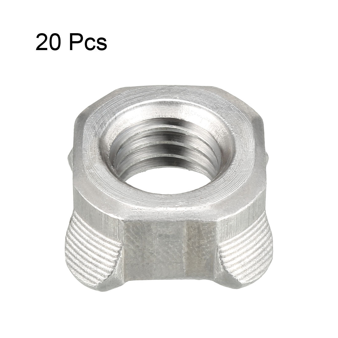 Uxcell Uxcell Weld Nuts,M10 Square UNC Carbon Steel Machine Screw Silver 20Pcs