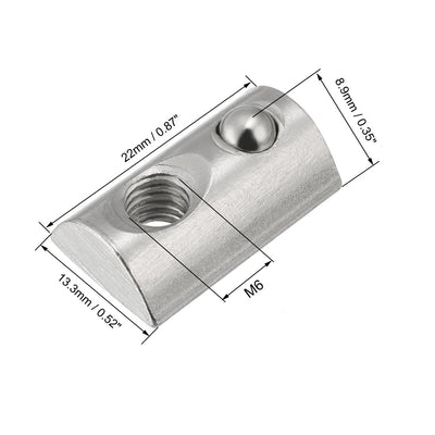 Harfington Uxcell Roll-In Spring M6 T Nut 4040 Series Aluminum Extrusion, for 8mm T Slot 12 Pcs