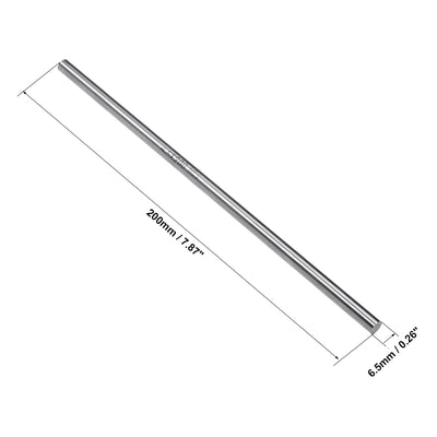 Harfington Uxcell Round Metal Rods 6.5mm x 200mm High Speed Steel (HSS) Lathe Bar Stock 1 Pcs
