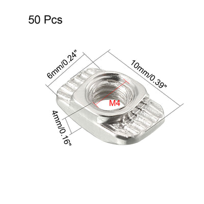 Harfington Uxcell Sliding T Slot Nuts, M4 Thread for 2020 Series Aluminum Extrusion Profile 50pcs