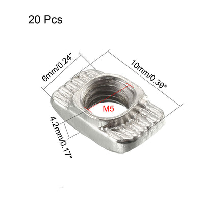 Harfington Uxcell Sliding T Slot Nuts, M5 Thread for 2020 Series Aluminum Extrusion Profile 20pcs