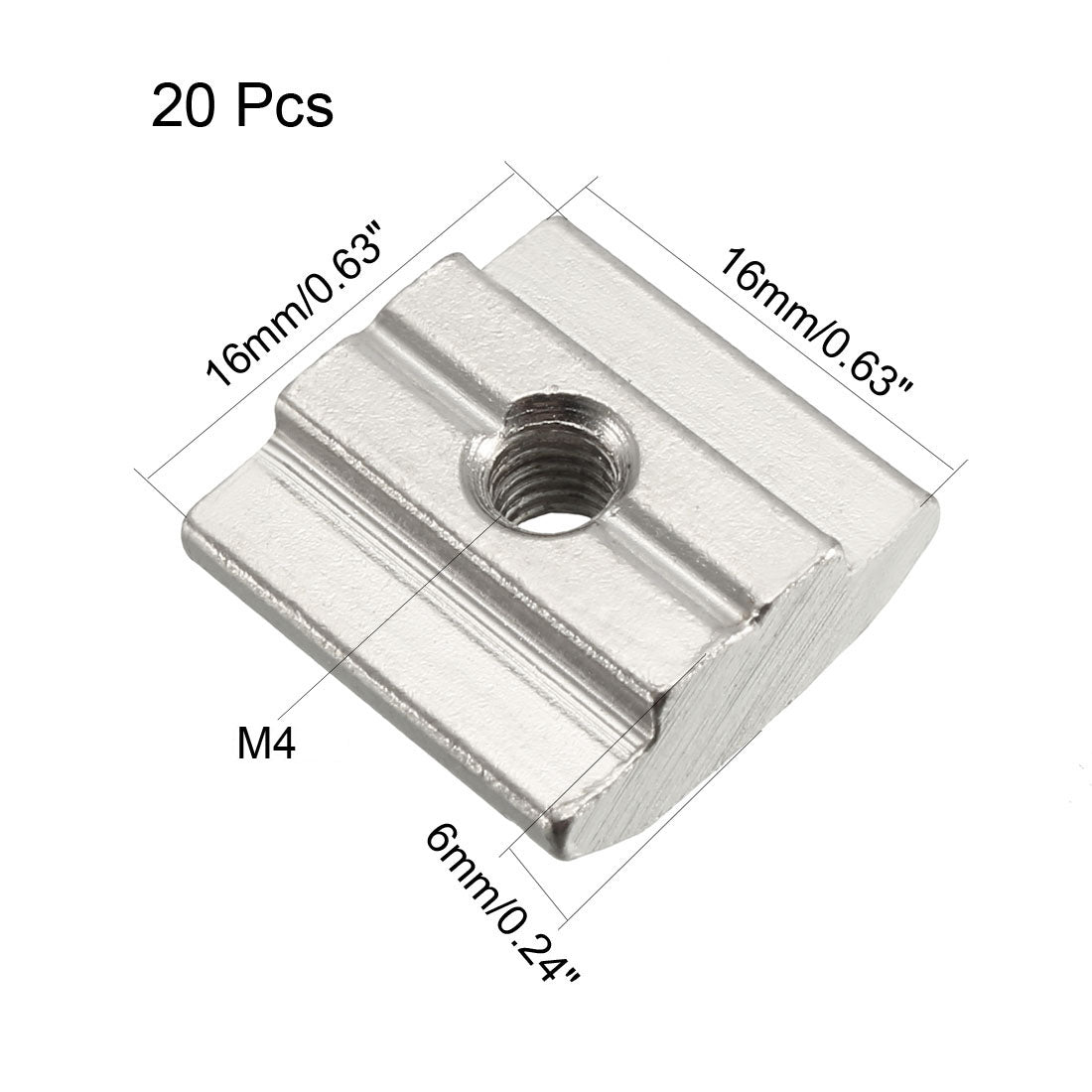 Uxcell Uxcell Slide in T-Nut, M8 Threaded for 3030 Series Aluminum Extrusions Profile 8pcs