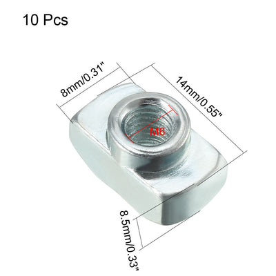 Harfington Uxcell Sliding T Slot Nuts,  Female Thread for 4040 Series Aluminum Extrusion Profile 10 Pcs