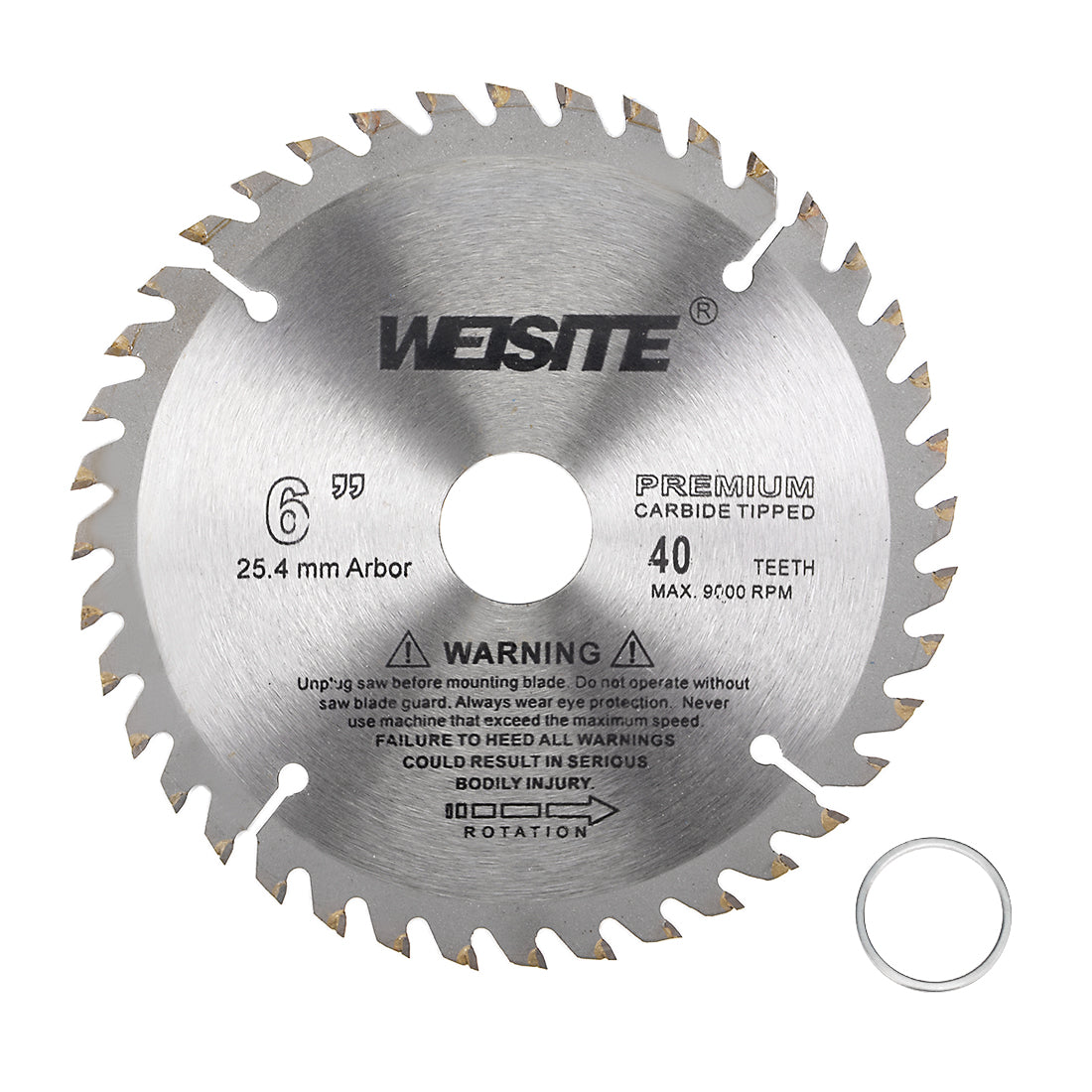 uxcell Uxcell 6" Circular Saw Blade, 7/8" Arbor, Wood TCT Carbide Tipped Slitting Saw