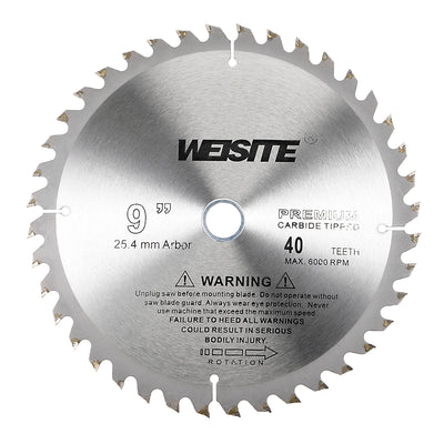 Harfington Uxcell 9" Circular Saw Blade, 40T 3/4" Arbor, Wood Tungsten Carbide Tipped Slitting Saw