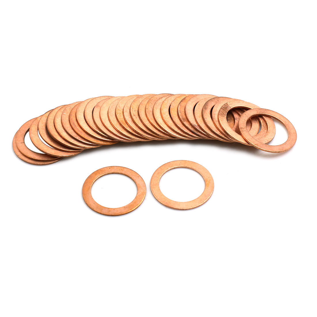 Harfington 30 Pcs 20mm Inner Diameter Copper Washers Flat Sealing Gasket Rings for Cars