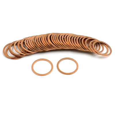 Harfington 40 Pcs 22mm Inner Diameter Copper Washers Flat Sealing Gasket Rings for Cars
