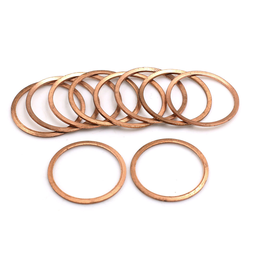 Harfington 10 Pcs 26mm Inner Diameter Copper Washers Flat Sealing Gasket O-Shape Rings