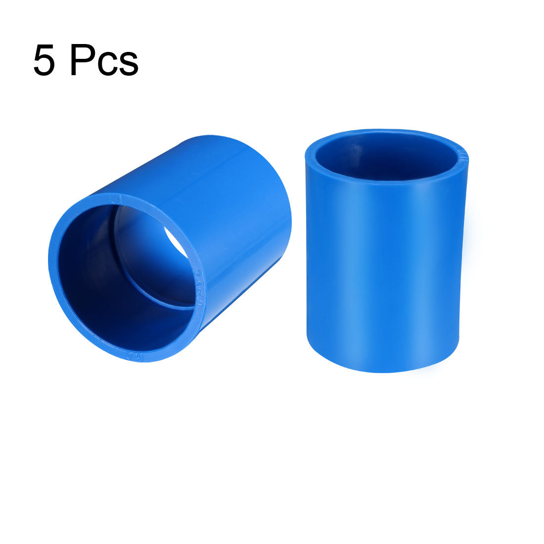 uxcell Uxcell 40mm Straight PVC Pipe Fitting Coupling Adapter Connector Blue 5 Pcs