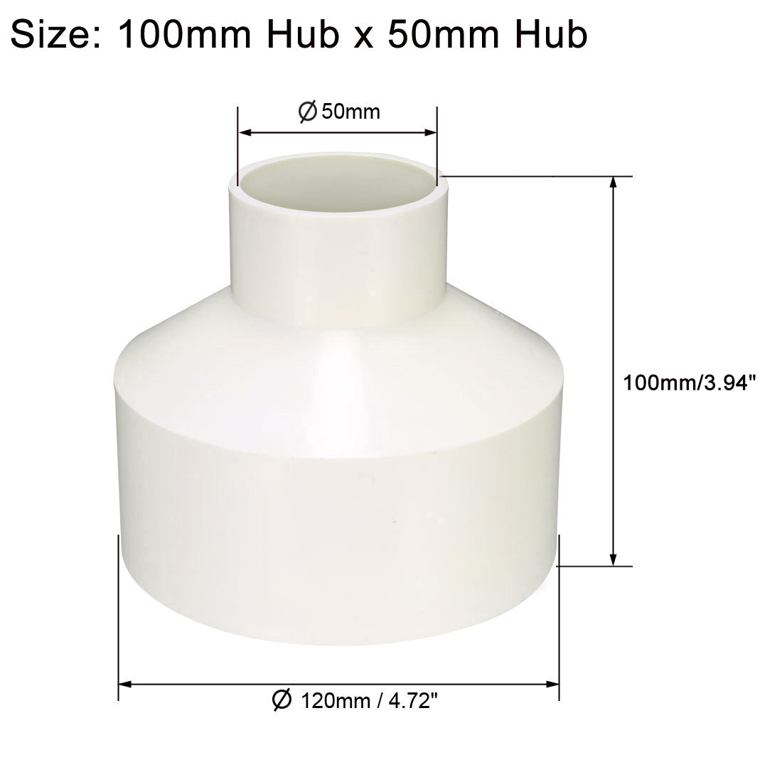 uxcell Uxcell 110mm x 50mm PVC Reducing Coupling Hub by Hub Pipe Fitting Adapter Connector