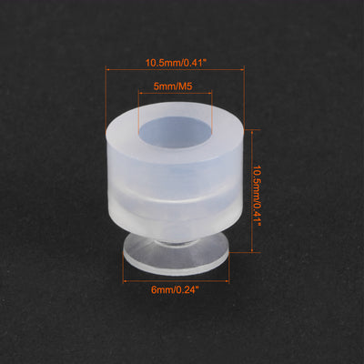 Harfington Uxcell Bellows Suction Cup, 6mm Diameter x M5 Joint Silicone Vacuum Pneumatic Suction Cup