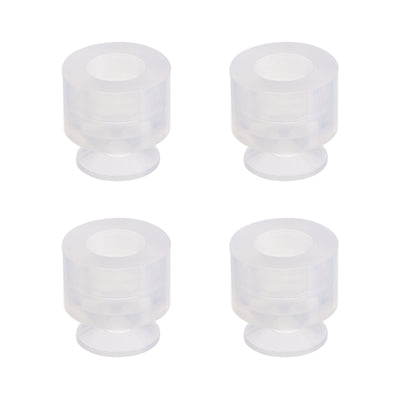 uxcell Uxcell Clear White Soft Silicone Waterproof  Miniature Vacuum Suction Cup 6mmx5mm Bellows Suction Cup,4pcs