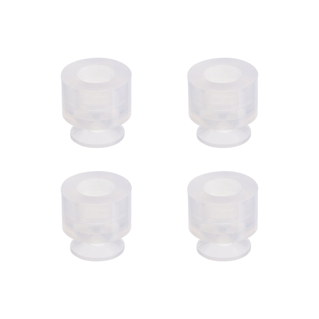 uxcell Uxcell Clear White Soft Silicone Waterproof  Miniature Vacuum Suction Cup 8mmx5mm Bellows Suction Cup,4pcs