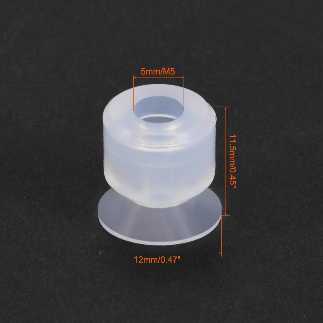uxcell Uxcell Clear White Soft Silicone Waterproof  Miniature Vacuum Suction Cup 12mmx5mm Bellows Suction Cup