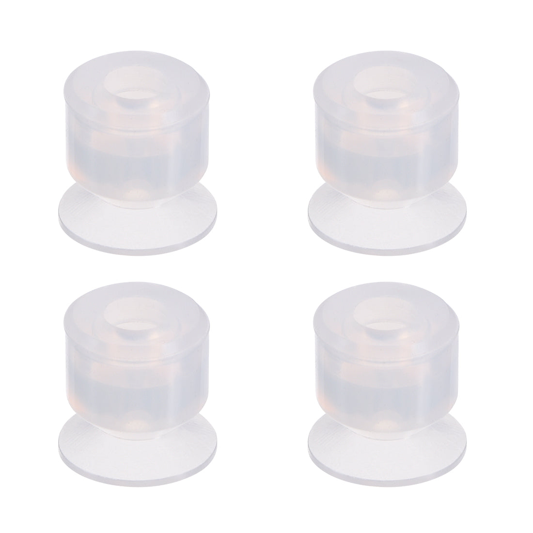 uxcell Uxcell Clear White Soft Silicone Waterproof  Miniature Vacuum Suction Cup 12mmx5mm Bellows Suction Cup,4pcs