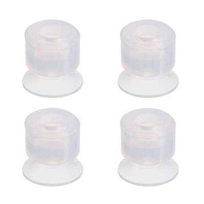 Harfington Uxcell Clear White Soft Silicone Waterproof  Miniature Vacuum Suction Cup 12mmx5mm Bellows Suction Cup,4pcs