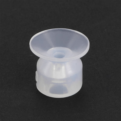 Harfington Uxcell Clear White Soft Silicone Waterproof  Miniature Vacuum Suction Cup 15mmx5mm Bellows Suction Cup,4pcs
