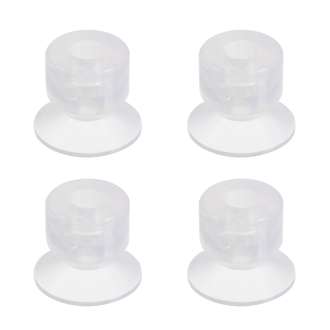 uxcell Uxcell Clear White Soft Silicone Waterproof  Miniature Vacuum Suction Cup 15mmx5mm Bellows Suction Cup,4pcs