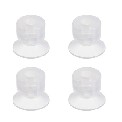 Harfington Uxcell Clear White Soft Silicone Waterproof  Miniature Vacuum Suction Cup 20mmx5mm Bellows Suction Cup,4pcs