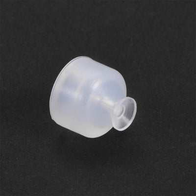 Harfington Uxcell Clear White Soft Silicone Waterproof  Miniature Vacuum Suction Cup 5mmx5mm Bellows Suction Cup,4pcs