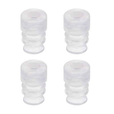 Harfington Uxcell Clear White Soft Silicone Waterproof Vacuum Suction Cup 8mmx5mm Bellows Suction Cup,4pcs