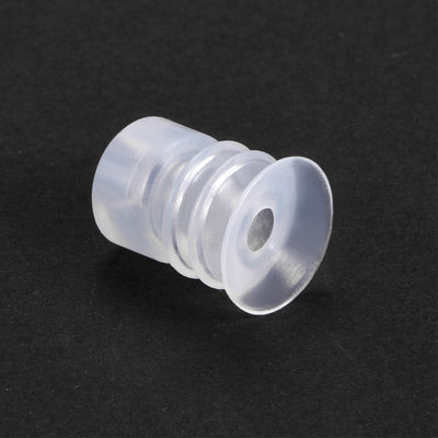 Harfington Uxcell Clear White Soft Silicone Waterproof Vacuum Suction Cup 10mmx5mm Bellows Suction Cup,4pcs